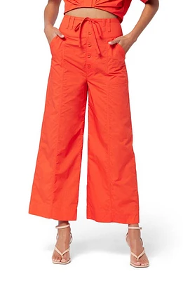 Joie Mara Drawstring Cotton Pants Vibrant Red at Nordstrom,