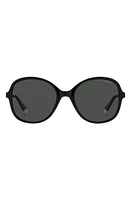 Polaroid 54mm Polarized Round Sunglasses in Black/Grey Polarized at Nordstrom