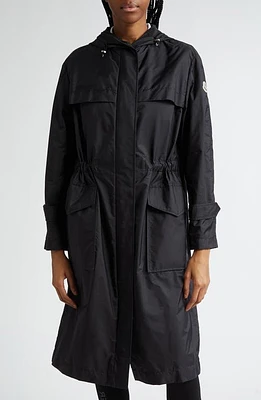 Moncler Hiengu Water Repellent Nylon Raincoat in Black at Nordstrom, Size 5