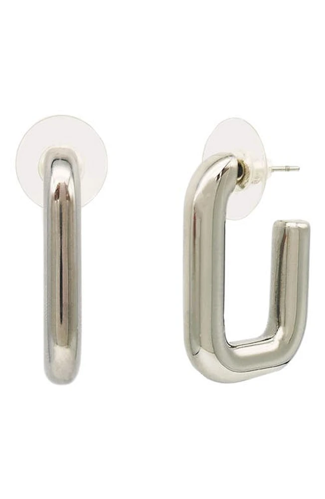 Petit Moments Como Rectangular Hoop Earrings in Silver at Nordstrom