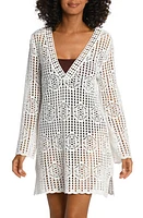 La Blanca Waverly Long Sleeve Cotton Cover-Up Dress at Nordstrom,