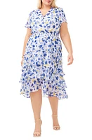 Vince Camuto Floral Tiered High-Low Dress Ultra White at Nordstrom,