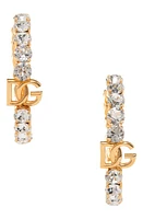 Dolce & Gabbana DG Logo Crystal Embellished Hoop Earrings in Gold at Nordstrom