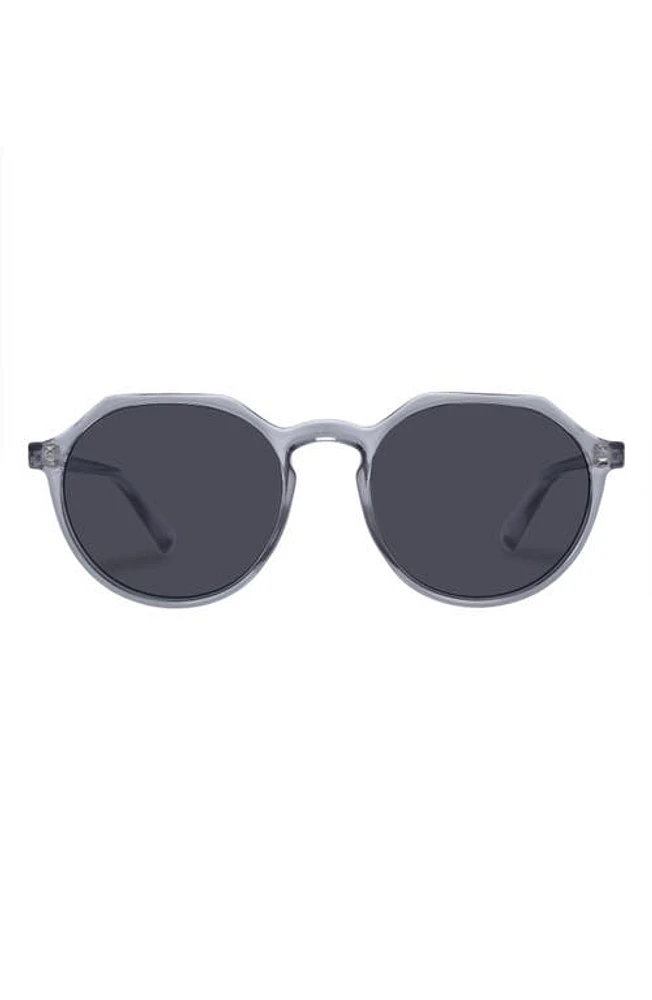 Le Specs Speed of Night 51mm Round Sunglasses in Pewter at Nordstrom