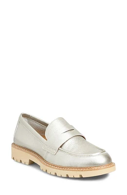 Comfortiva Lug Sole Penny Loafer Silver at Nordstrom,