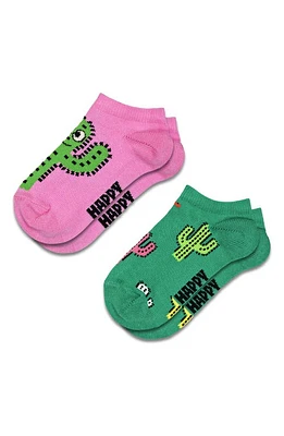 Happy Socks Kids' Cactus Assorted 2-Pack Ankle Pink at Nordstrom,