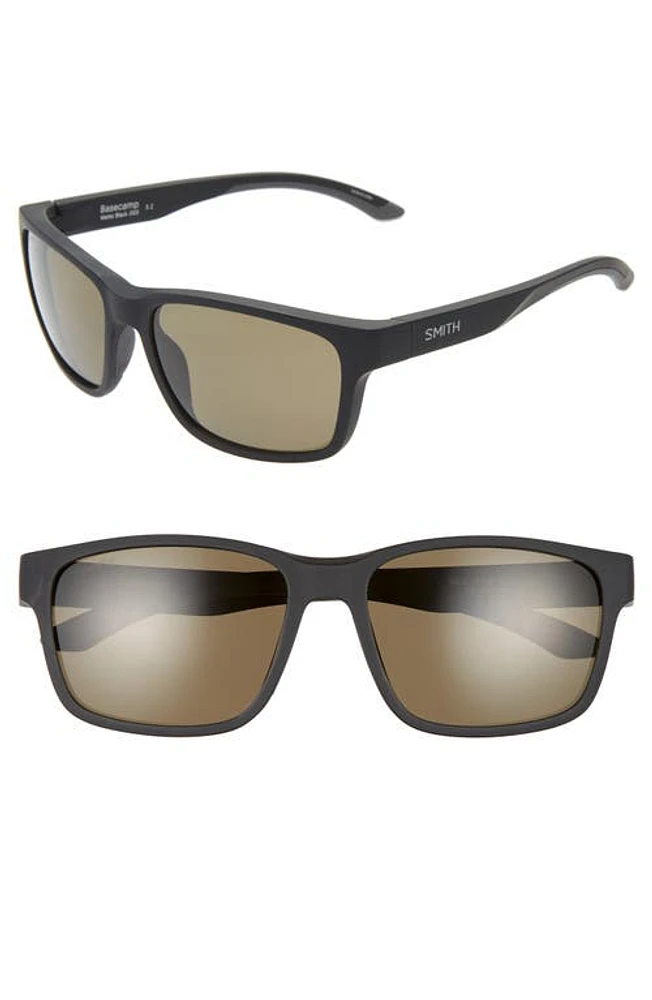 Smith Basecamp 58mm ChromaPop Polarized Sunglasses in Matte Black at Nordstrom