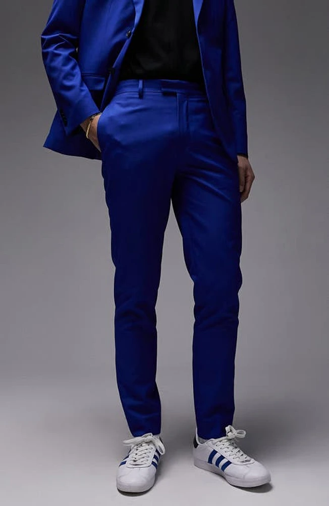 Topman Slim Suit Pants Mid Blue at Nordstrom, X