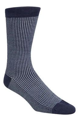 Cole Haan Check Dress Socks in Marine Blue at Nordstrom