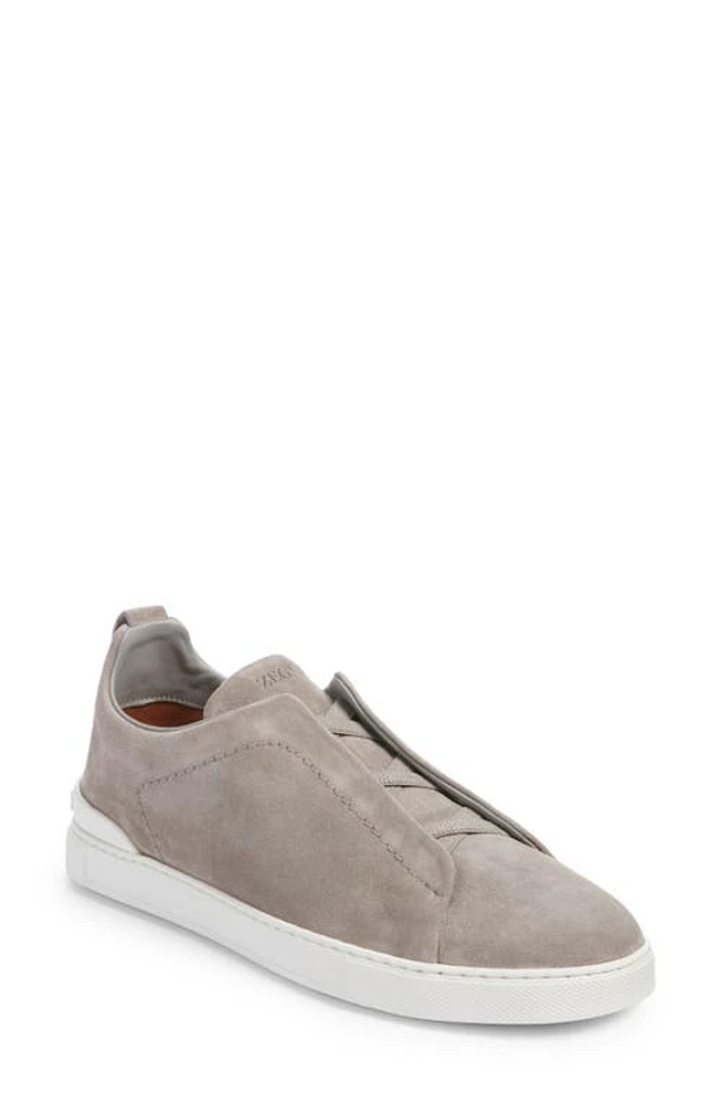 ZEGNA Triple Stitch Slip-On Sneaker Grey at Nordstrom,