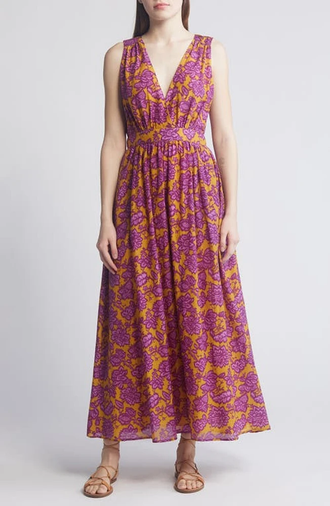 XÍRENA Rayven Print Sleeveless Maxi Dress Golden Plum at Nordstrom,