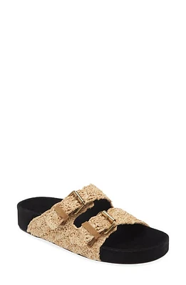 Isabel Marant Lennyo Raffia Slide Sandal Natural at Nordstrom,