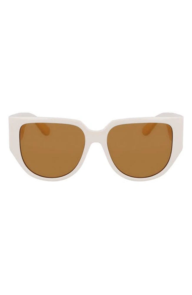 FERRAGAMO Gancini Tea Cup 58mm Oval Sunglasses in Ivory at Nordstrom