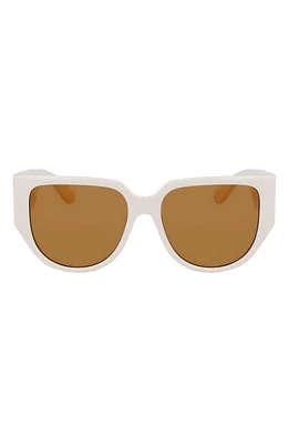 FERRAGAMO Gancini Tea Cup 58mm Oval Sunglasses in Ivory at Nordstrom