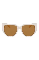 FERRAGAMO Gancini Tea Cup 58mm Oval Sunglasses in Ivory at Nordstrom