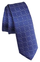 BOSS Geometric Pattern Silk Tie in Bright Blue at Nordstrom