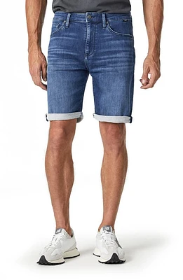 Mavi Jeans Brian Knit Denim Shorts Dark Brushed Athletic at Nordstrom,