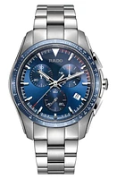 RADO HyperChrome Chronograph Bracelet Watch, 45mm in Silver/Blue/Silver at Nordstrom