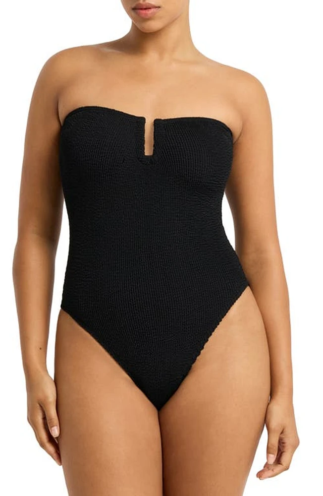 bond-eye Blake Strapless U-Bar One-Piece Swimsuit in Black Eco at Nordstrom