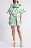 BTFL-life Print Belted Minidress Green Multi at Nordstrom,