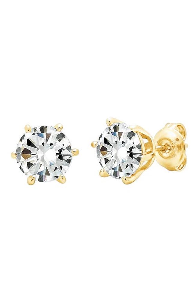 Crislu Cubic Zirconia Stud Earrings in 18Kt Yellow Gold at Nordstrom