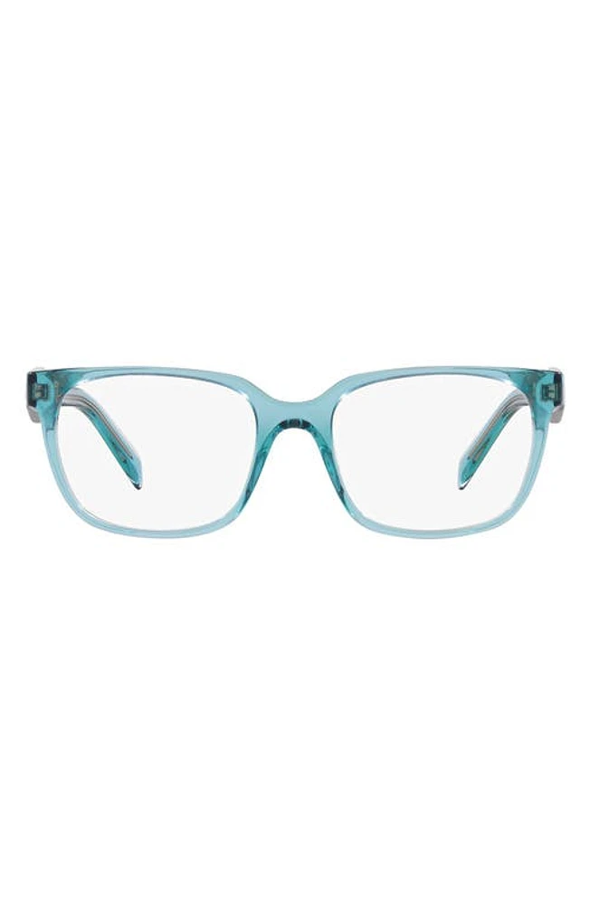 Prada 52mm Rectangular Optical Glasses in Blue at Nordstrom