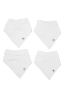 little unicorn 4-Pack Fleece & Cotton Muslin Bandana Bib in White at Nordstrom