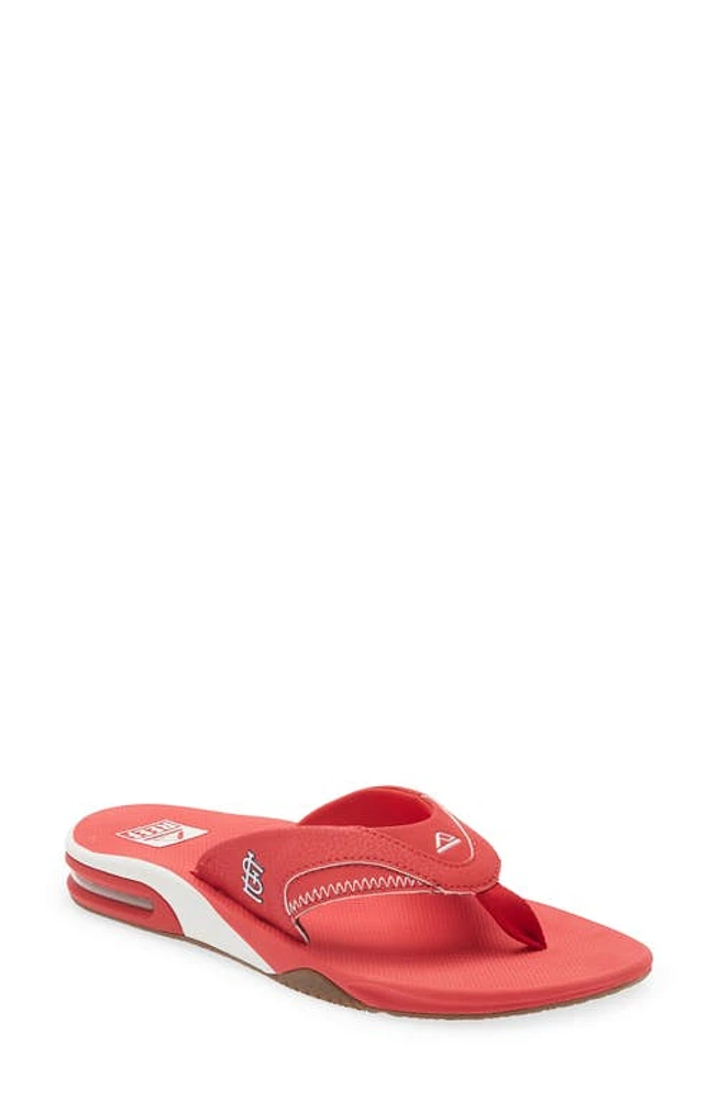 Men's REEF St. Louis Cardinals Fanning Bottle Opener Sandals at Nordstrom,