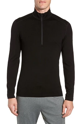 Icebreaker 260 Tech Merino Wool Half Zip Base Layer Top Black at Nordstrom,