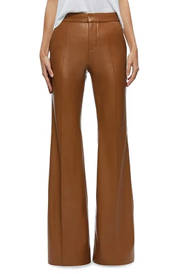 Alice + Olivia Danette Flare Hem Faux Leather Pants in Camel at Nordstrom, Size 4