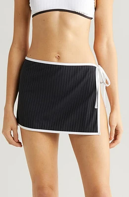 Solid & Striped Rib Cover-Up Miniskirt Blackout at Nordstrom,