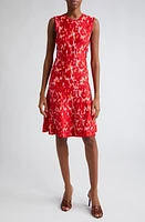 Lela Rose Penelope Floral Sleeveless Knit Dress Red Multi at Nordstrom,