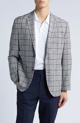 Nordstrom Classico Windowpane Check Stretch Sport Coat Navy Taupe Scatola Pane at Nordstrom,