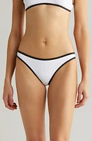 Solid & Striped The Rachel Contrast Rib Bikini Bottoms Marshmallow at Nordstrom,