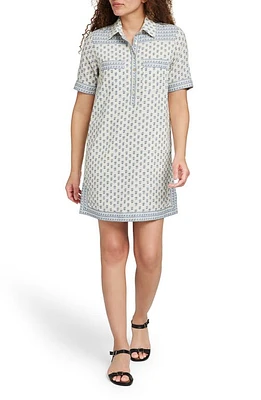 Faherty Rae Linen Blend Mini Shirtdress White Lotus at Nordstrom,