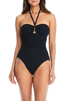 Rod Beattie Textured Bandeau One-Piece Swimsuit at Nordstrom,