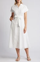 caslon(r) Eyelet Embroidery Cotton Shirtdress at Nordstrom,