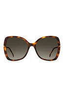 Carolina Herrera 55mm Gradient Square Sunglasses in Havana/Brown Gradient at Nordstrom