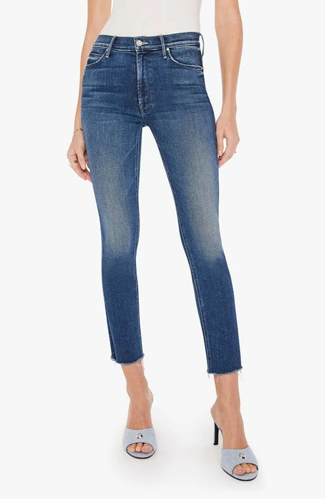 MOTHER The Dazzler Mid Rise Frayed Ankle Slim Jeans Cest La Vie at Nordstrom,