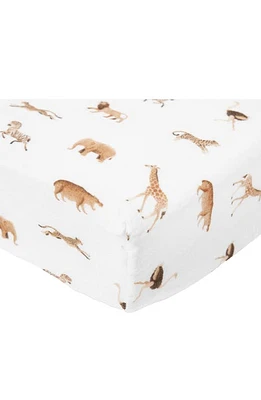 little unicorn Organic Cotton Muslin Crib Sheet in Animal Crackers at Nordstrom