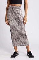 Topshop Abstract Print Plissé Maxi Skirt Grey at Nordstrom, Us