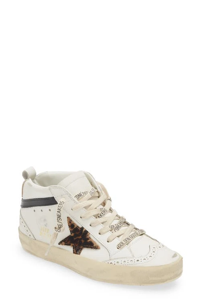 Golden Goose Mid Star Sneaker White/Leopard at Nordstrom,