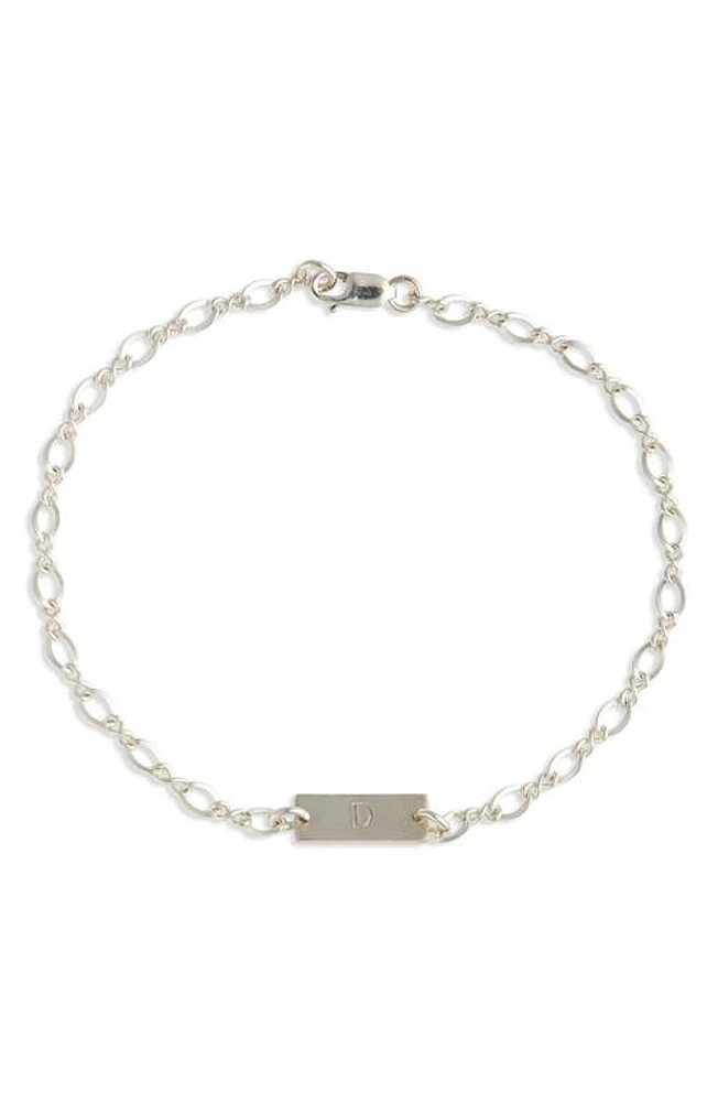 Nashelle Hadley Initial Bar Bracelet in Sterling Silver- D at Nordstrom