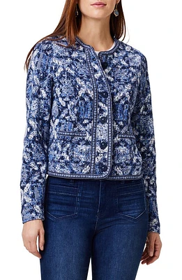 NIC+ZOE Geo Knit Jacket Blue Multi at Nordstrom,