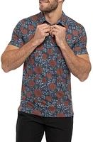 TravisMathew The Heater Scenic Pass Floral Golf Polo Total Eclipse at Nordstrom,