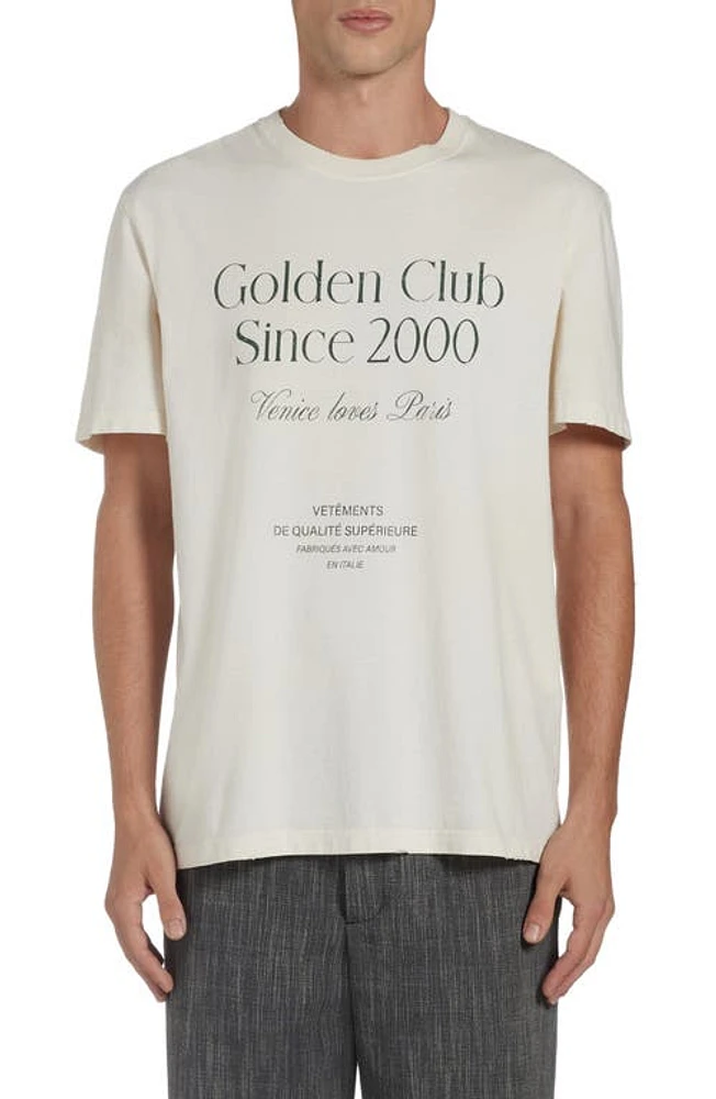 Golden Goose Journey Cotton Graphic T-Shirt Heritage White/Dark Green at Nordstrom,