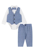 Andy & Evan Short Sleeve Button-Up Shirt, Vest, Pants Bow Tie Set Blue at Nordstrom,