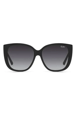 Quay Australia Ever After 59mm Cat Eye Sunglasses in Matte Black/Smoke at Nordstrom