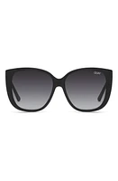 Quay Australia Ever After 59mm Cat Eye Sunglasses in Matte Black/Smoke at Nordstrom