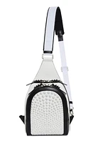 Christian Louboutin Loubifunk Spike Panel Calfskin Sling/Crossbody in White-Black/White/White at Nordstrom